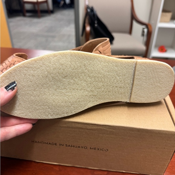 Tan Woven Leather Flats - Picture 3 of 4